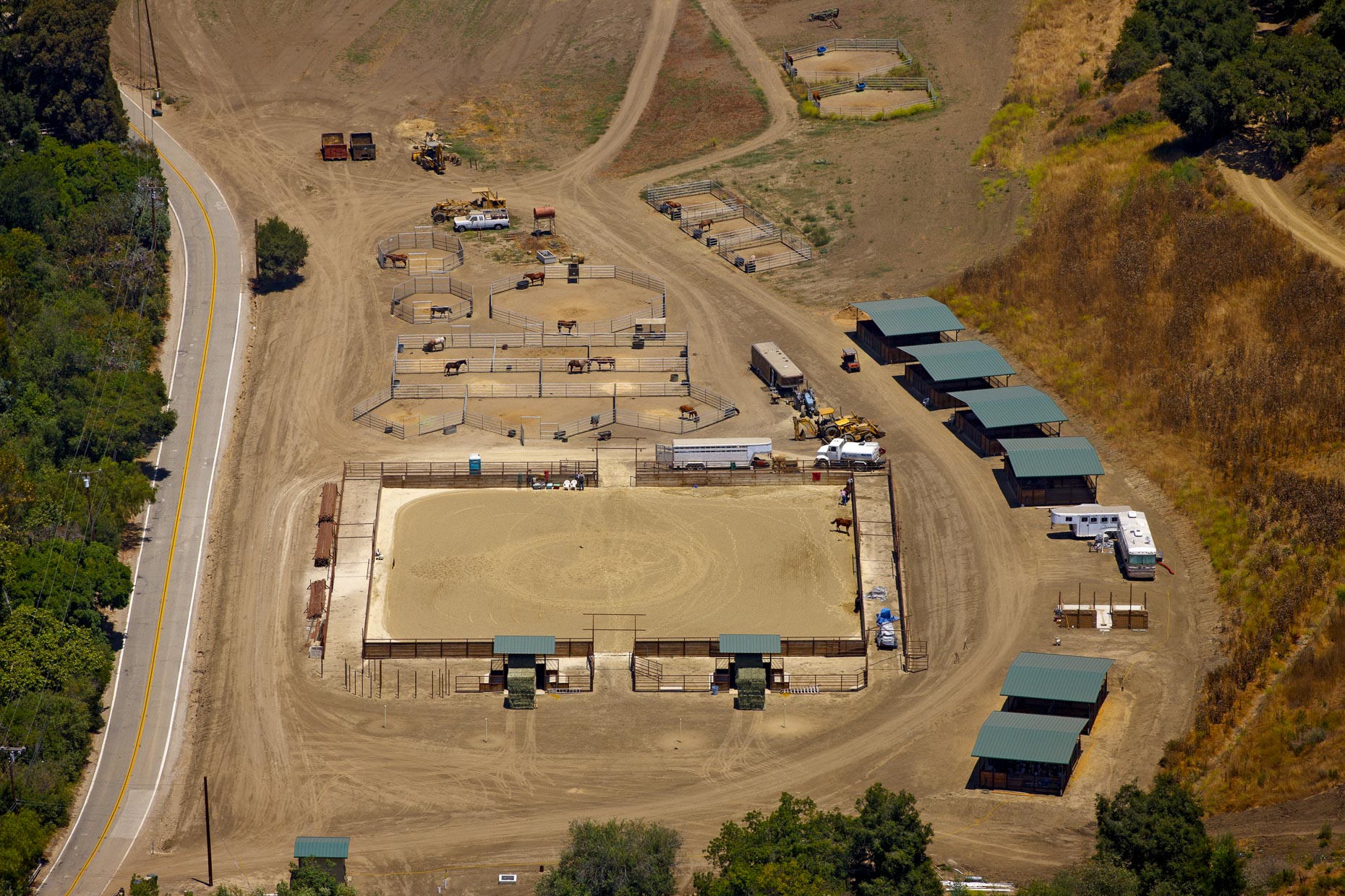 Aerial photography of Equestrian Setting in California